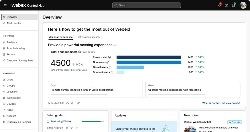 使用 Webex 控制中心获得更多价值并简化管理
