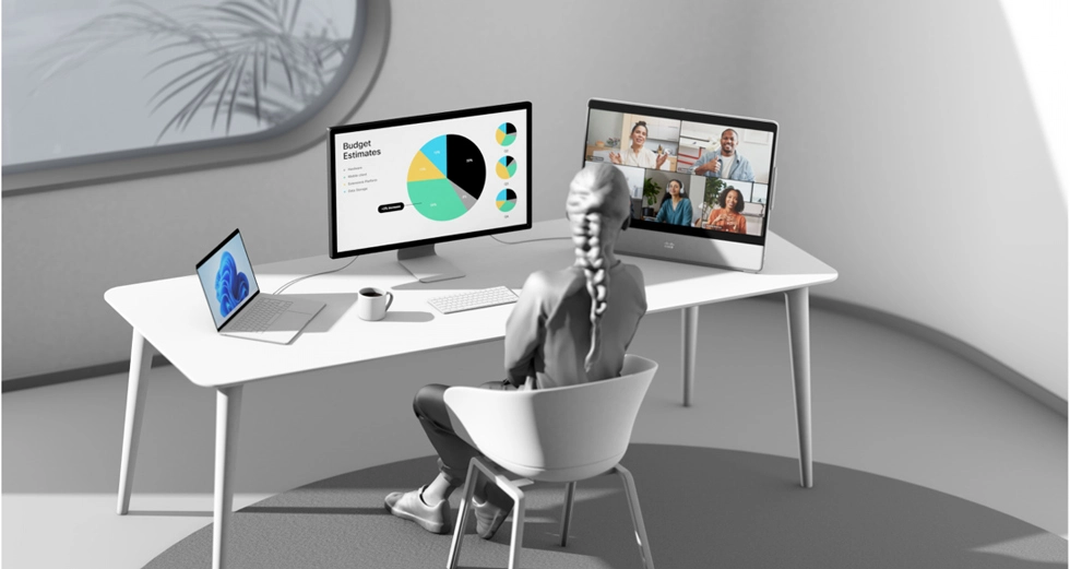 Cisco Desk Pro 在外部显示器上显示会议内容